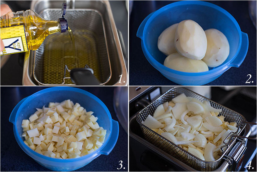 Tortilla española con cebolla y perejil