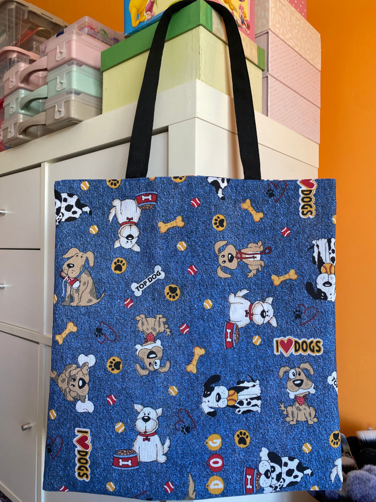 Tote bag perros vaquero dibujos
