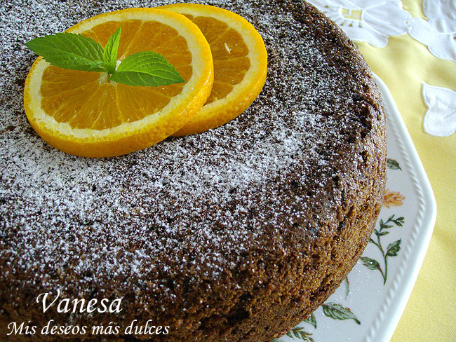 Bizcocho de chocolate y naranja