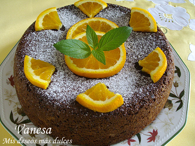 Bizcocho de chocolate y naranja