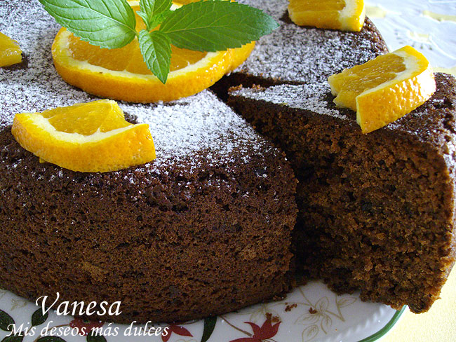 Bizcocho de chocolate y naranja