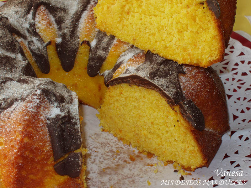 Bizcocho de mandarina y chocolate