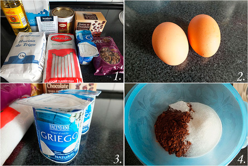 Muffins de chocolate y nueces