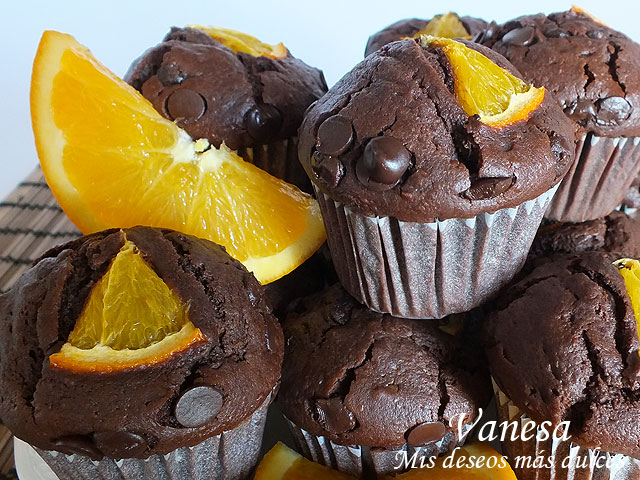 Muffins de chocolate y naranja