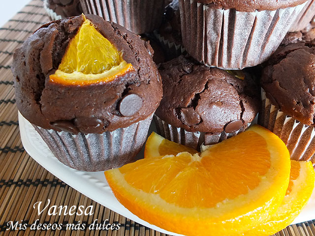 Muffins de chocolate y naranja