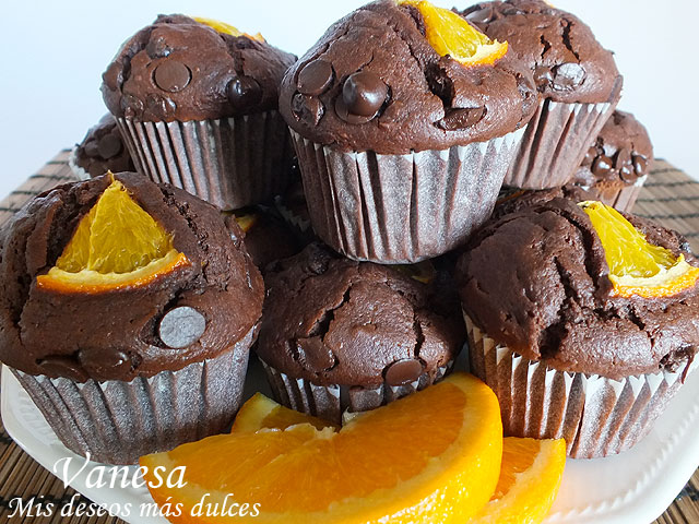 Muffins de chocolate y naranja