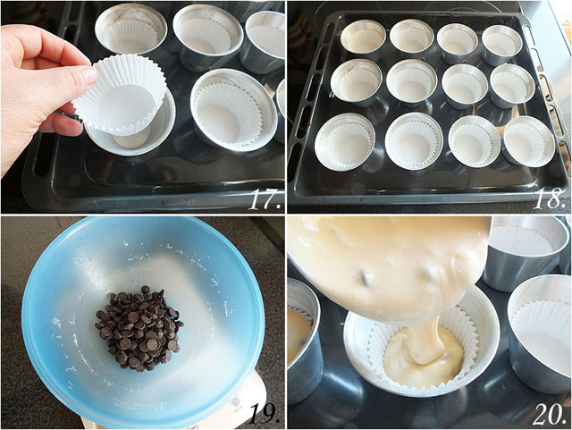 Muffins de vainilla y chips de chocolate