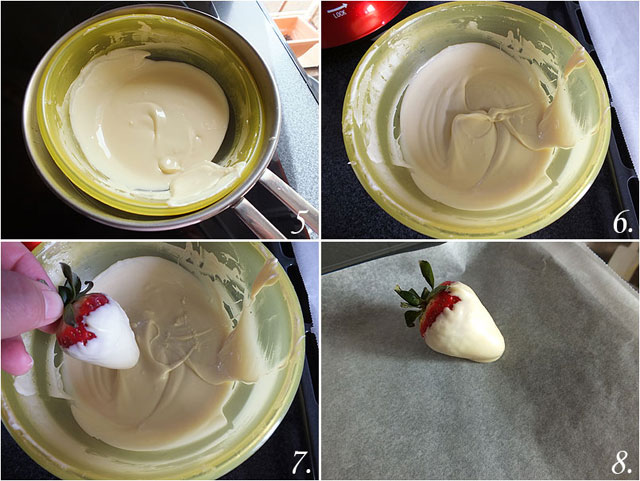 Fresas con chocolate blanco