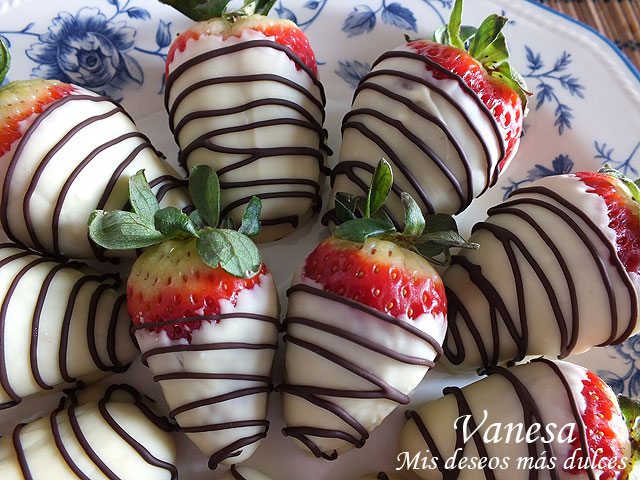 Fresas con chocolate blanco