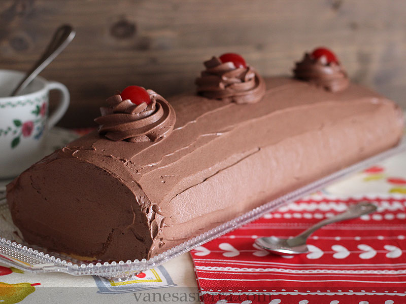 Brazo de gitano de mousse de chocolate