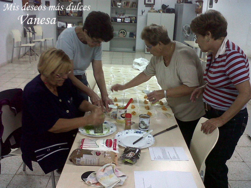 Truchas de cabello de ángel, de batata y de manzana y pasas