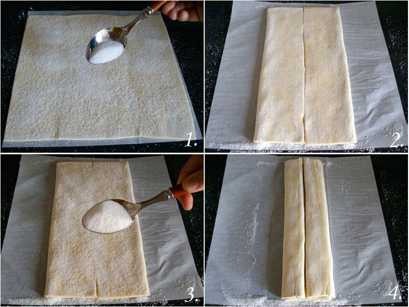 Palmeritas de hojaldre