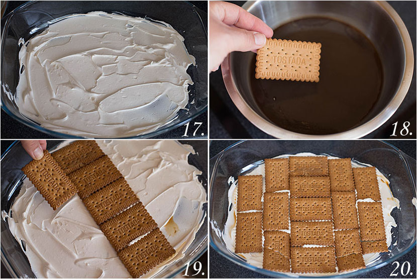 Postre de café y galletas