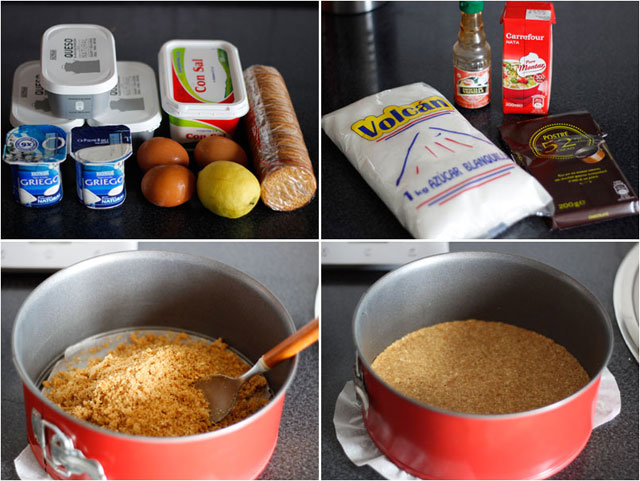 Tarta de queso con cobertura de chocolate