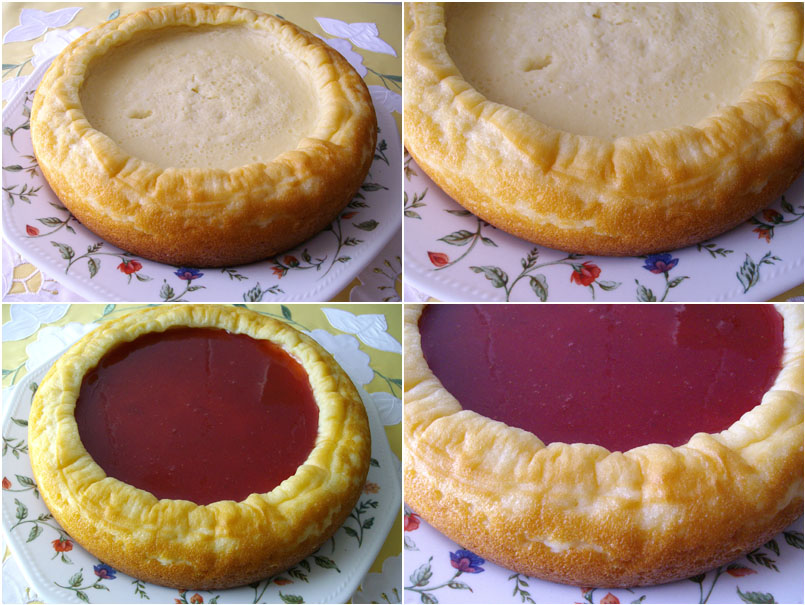 Tarta de queso con mermelada de fresa casera