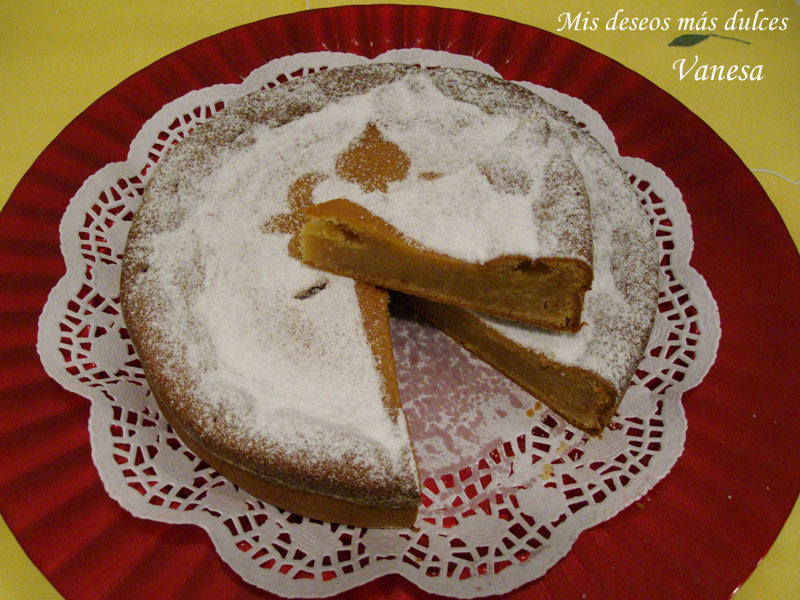 Tarta de Santiago con turrón de alicante