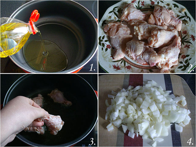 Arroz amarillo con jamoncitos de pollo