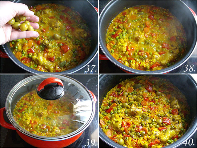 Arroz amarillo con jamoncitos de pollo