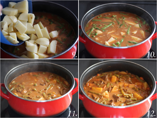 Papas con carne y habichuelas