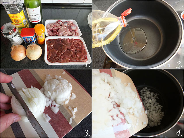 Hígado y mollejas en salsa