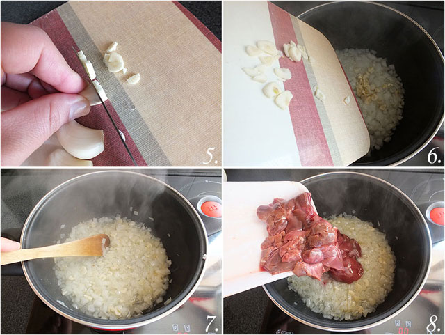 Hígado y mollejas en salsa