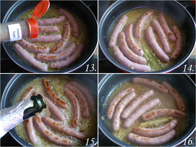 Salchichas a la sidra