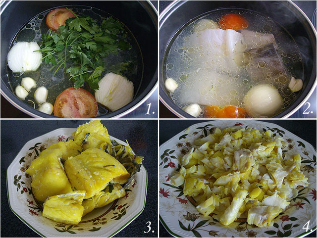 Ensalada de bacalao con berenjenas y pimientos asados