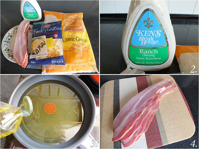 Bacon cheese fries (tipo Foster's Hollywood)