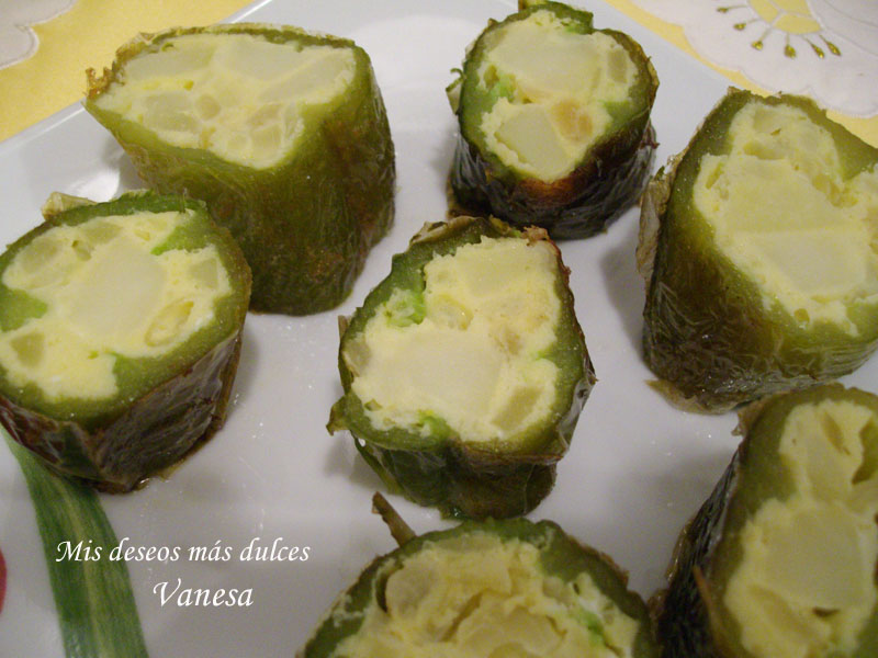 Pimientos rellenos de tortilla
