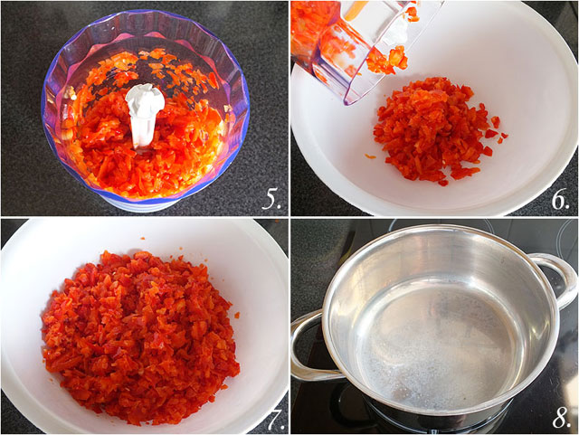 Tostas de queso de cabra y pimientos confitados (paso a paso), preparación tradicional