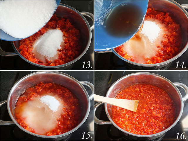 Tostas de queso de cabra y pimientos confitados (paso a paso), preparación tradicional