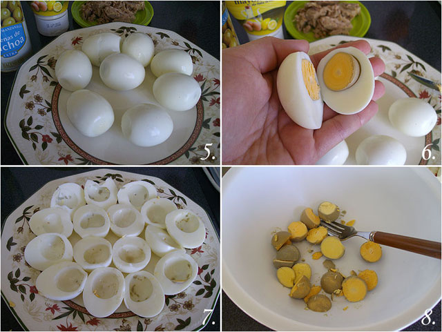 Huevos rellenos de atún