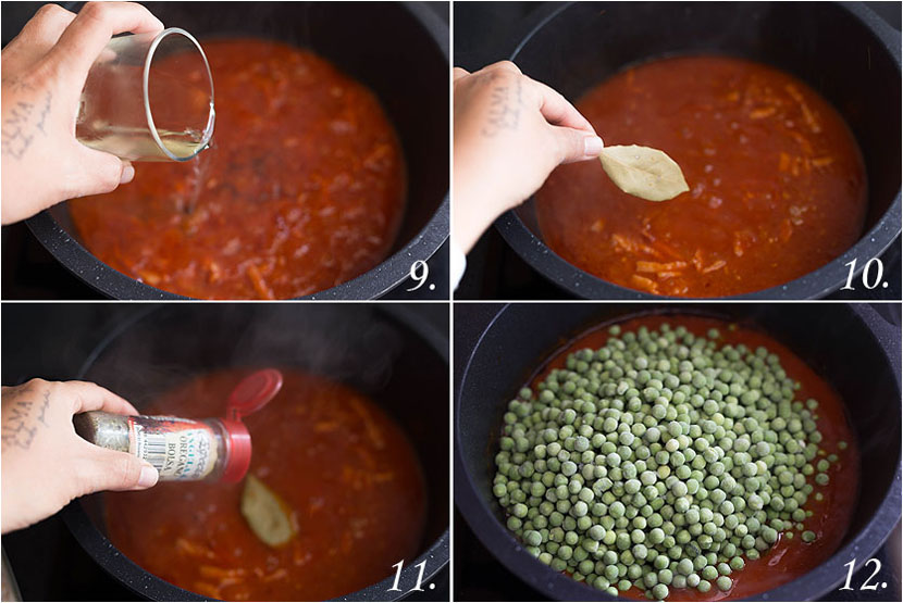 Arvejas compuestas con jamoncitos de pollo