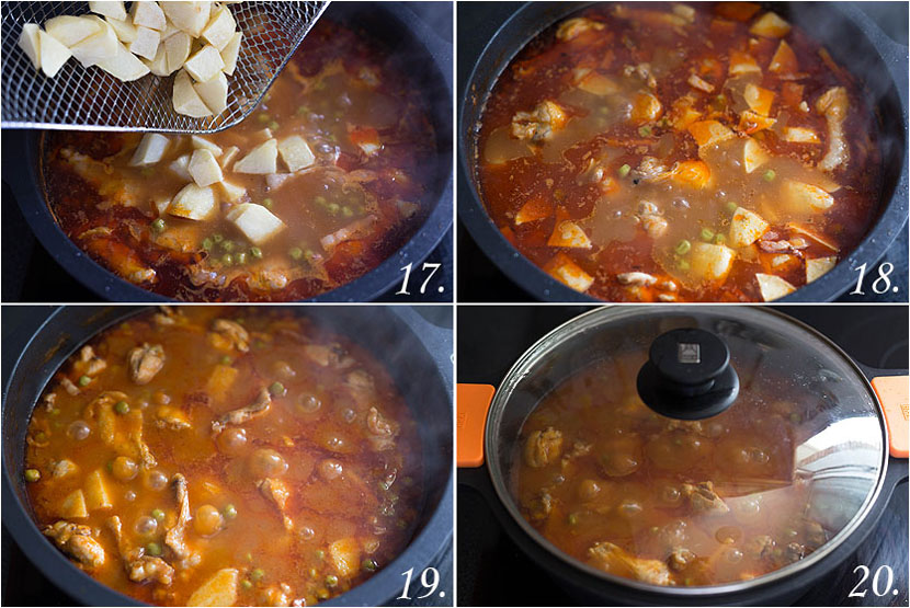 Arvejas compuestas con jamoncitos de pollo