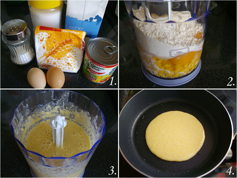 Cachapas de carne mechada