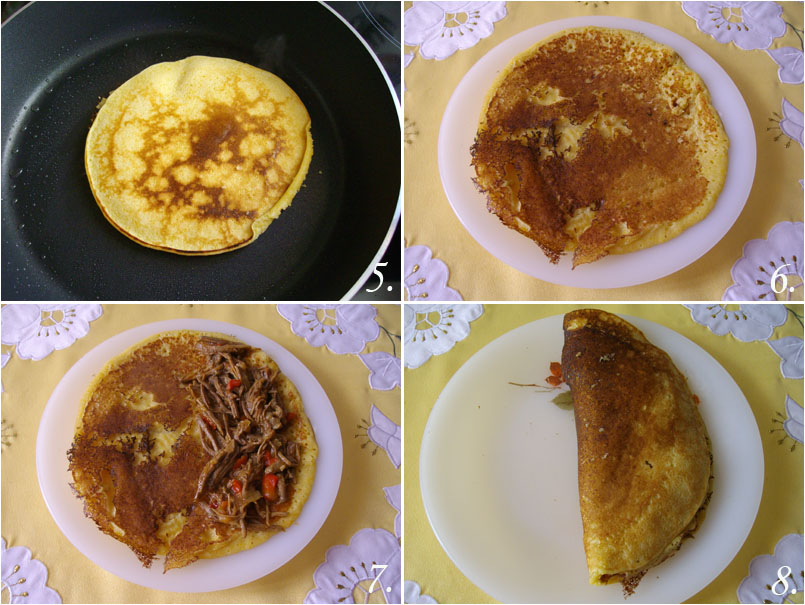 Cachapas de carne mechada