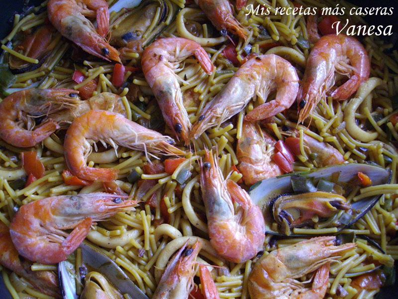 Fideuá en Pizza-pan