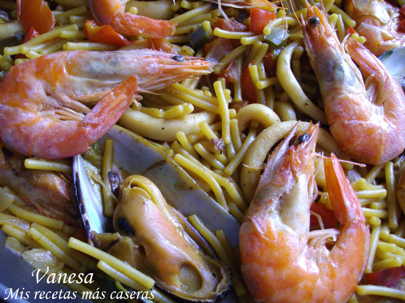 Fideuá en Pizza-pan