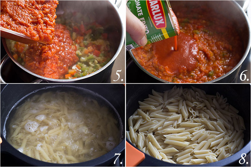 Macarrones con atún y tomate