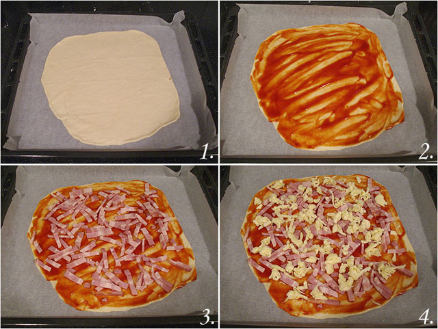 Pizza 2 quesos y bacon