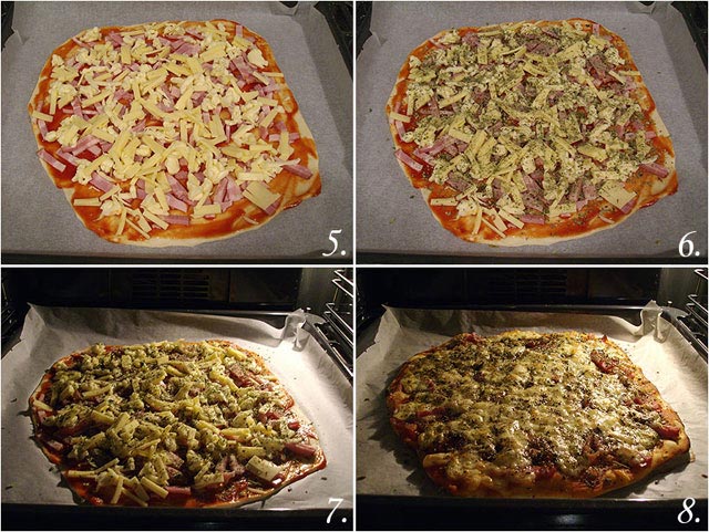 Pizza 2 quesos y bacon