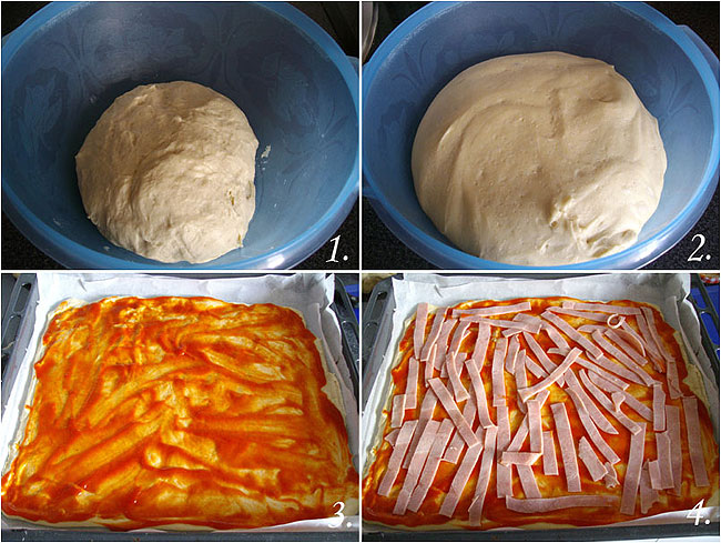 Pizza con jamón y champiñones